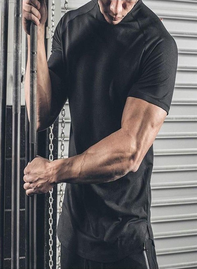 TEZO Mens Gym Workout Slim Fit Short Sleeve T-Shirt Cotton Performance Athletic Shirts Running Fitness Tee Loungewear(SOBK XL) - Image 4